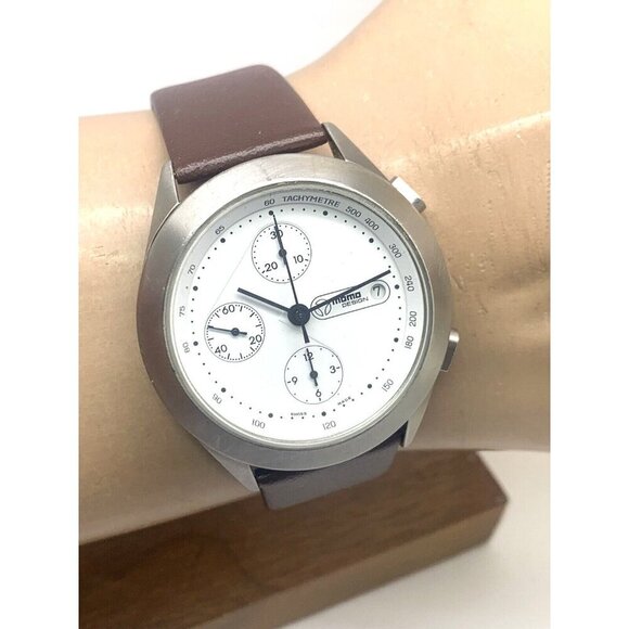 Momo Design Men's Watch Swiss Automatic Chronograph White Dial Leather B… - Picture 10 of 13